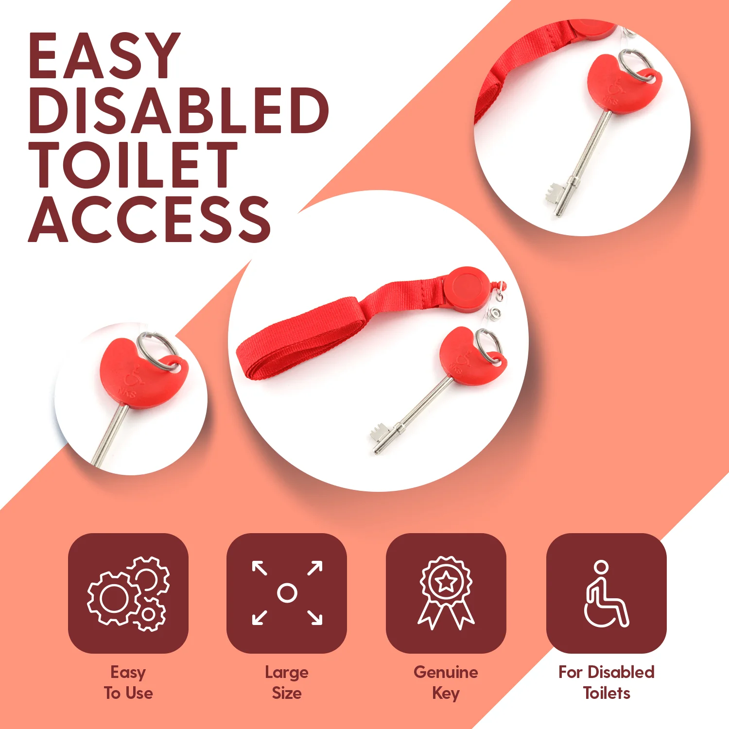 3x LOKKO Radar Disabled Toilet Key for Radar Doors | Comfortable Grips - Image 3