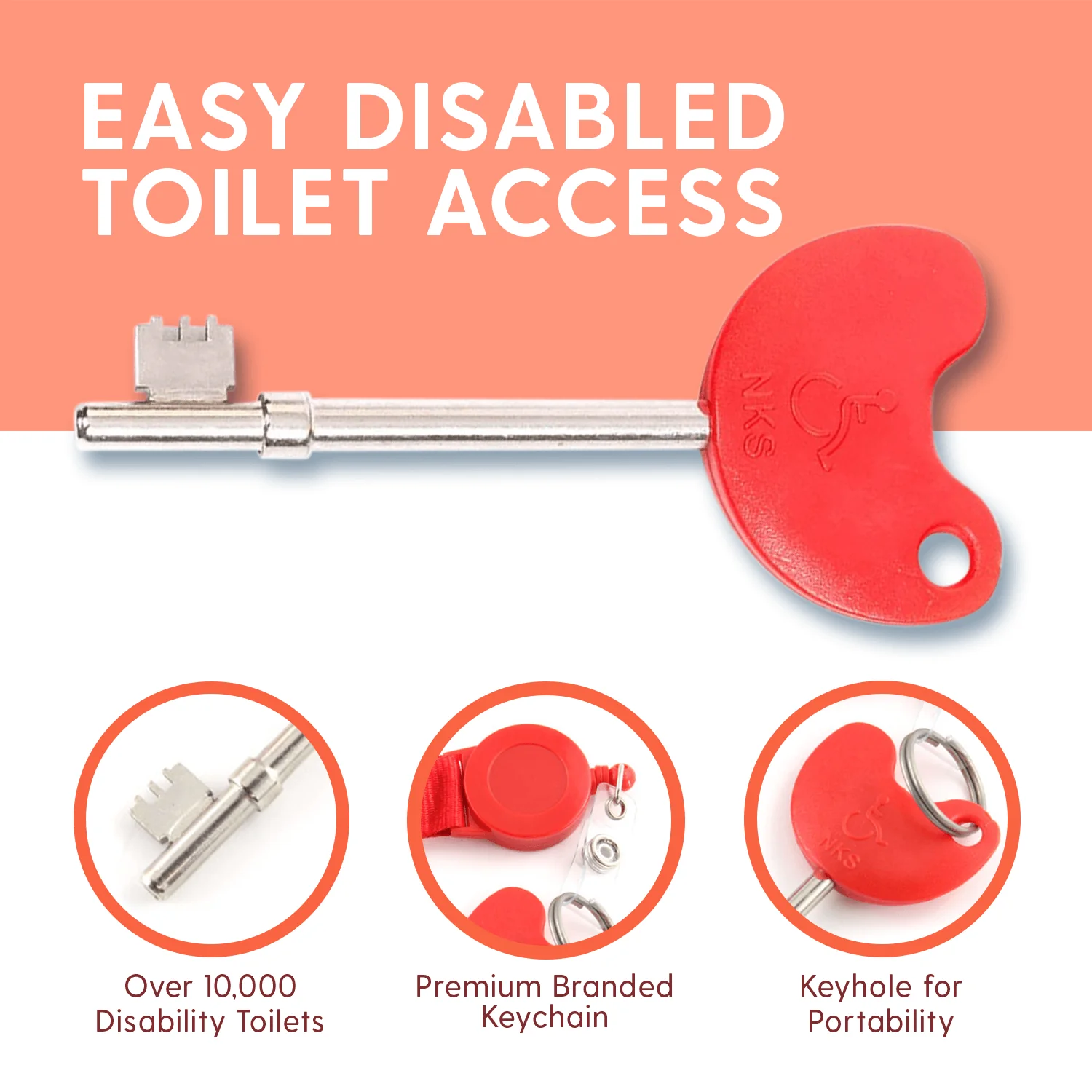 3x LOKKO Radar Disabled Toilet Key for Radar Doors | Comfortable Grips - Image 8