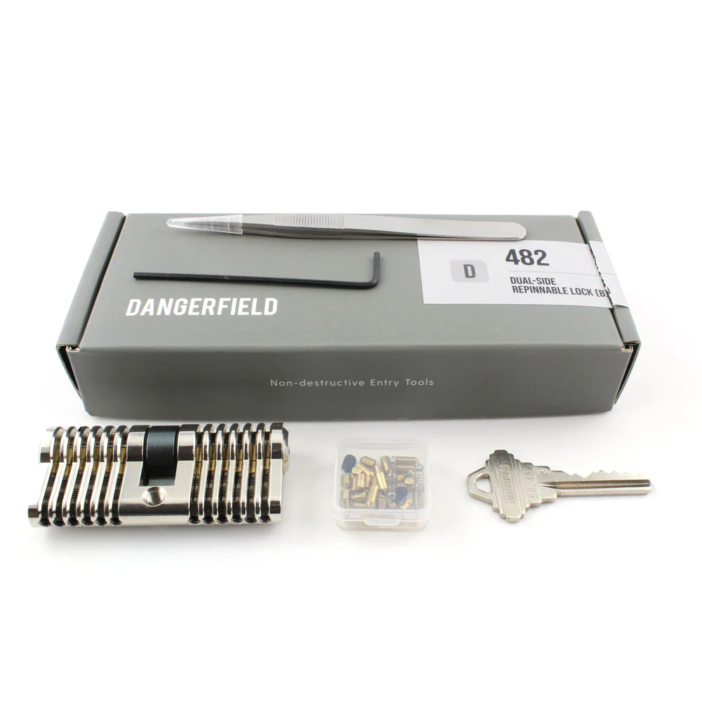 Dangerfield Aerospace Cutaway Practice Lock +Pins and Tweezers - Repinnable, Configurable Solid Metal Training Lock - Image 7