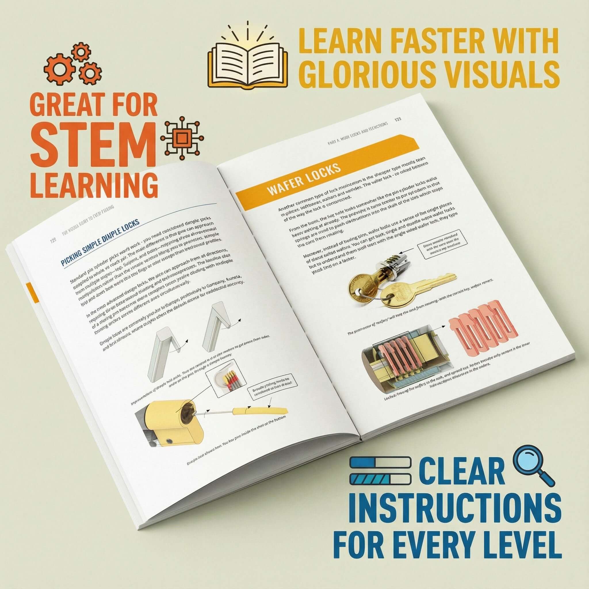 Lock Picking - Beginners Visual Guide - 200 Illustrations & 176 Pages - Image 6