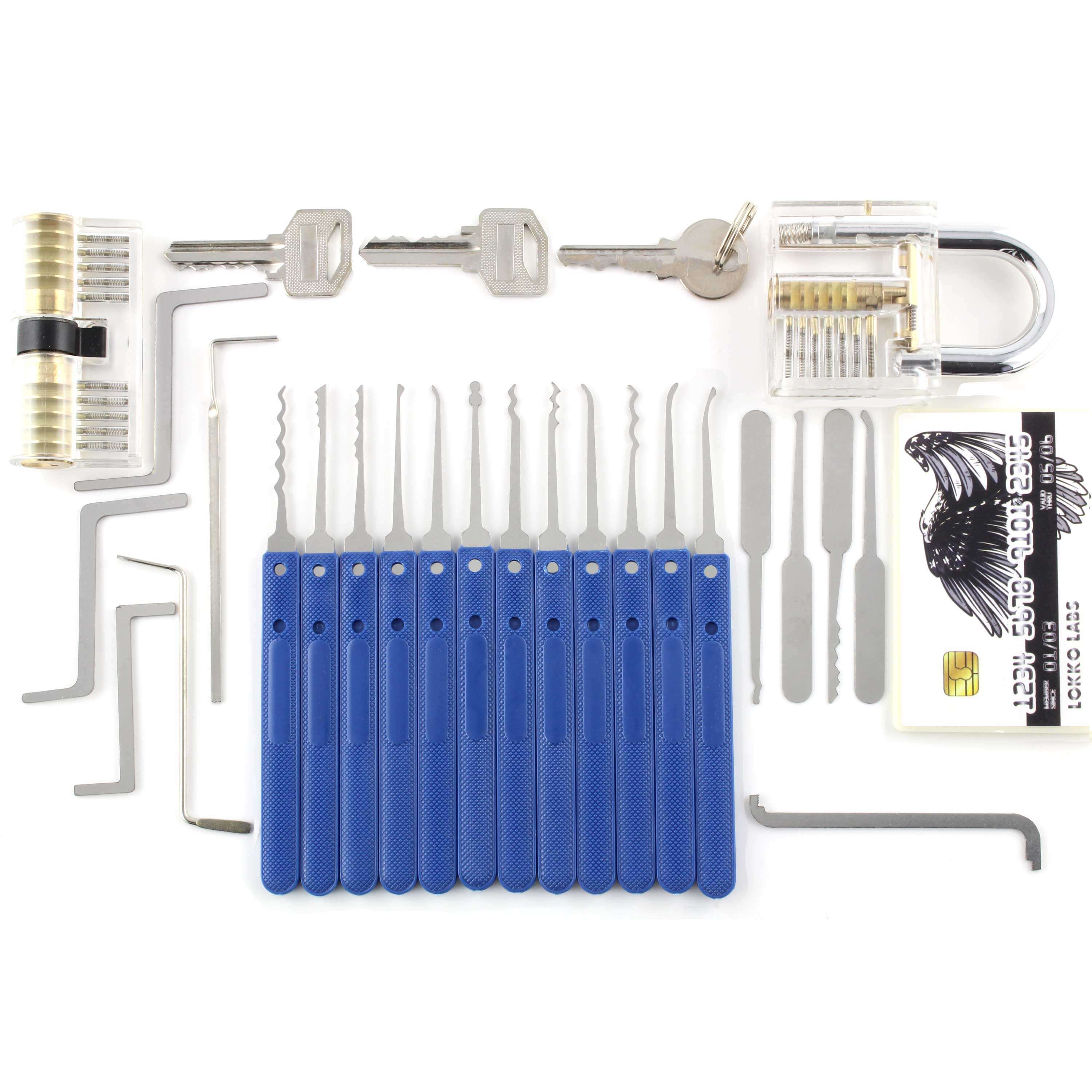 Beginners Lock Pick Set in a box: Complete Lock Pick Kit, Spy Card Kit + Practice Locks and Dummies guide by Lokko - Image 3