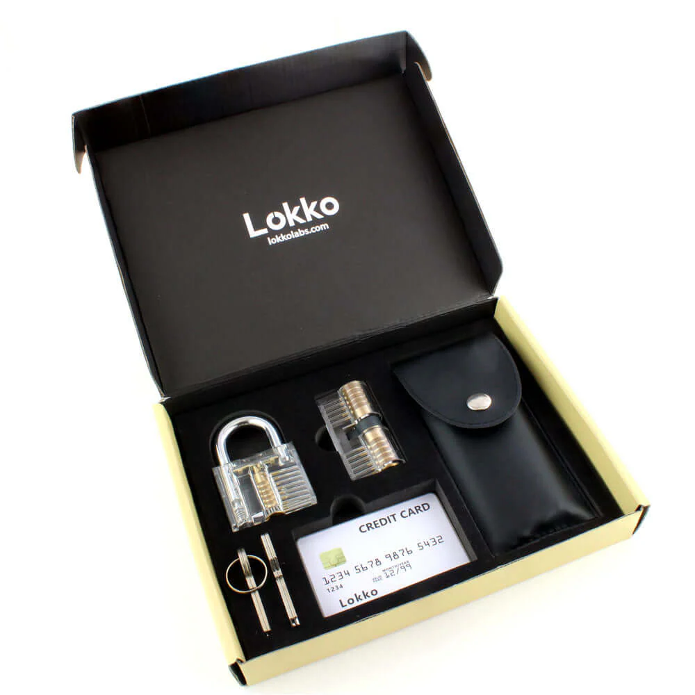 Beginners Lock Pick Set in a box: Complete Lock Pick Kit, Spy Card Kit + Practice Locks and Dummies guide by Lokko - Image 4