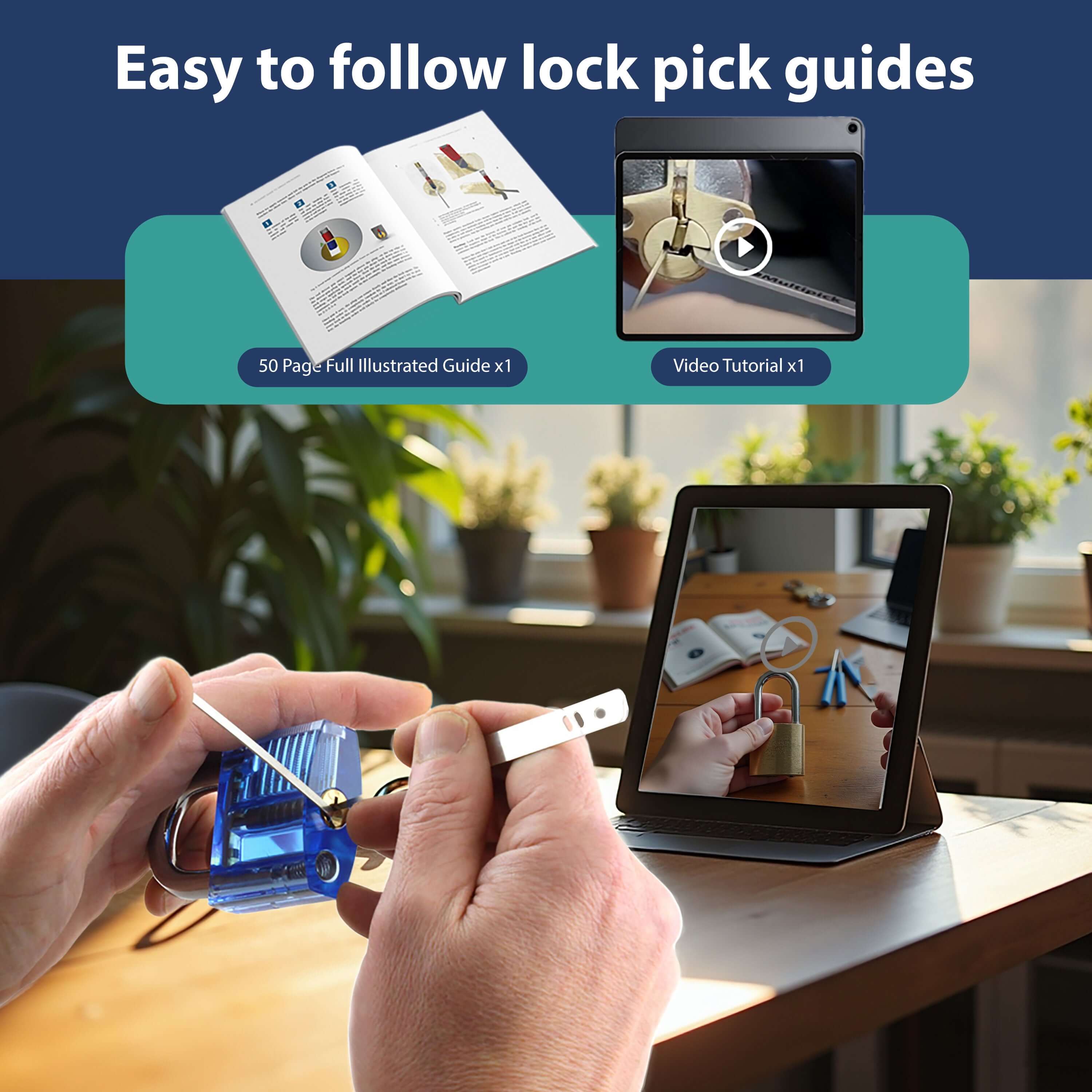 Beginners Lock Pick Set in a box: Complete Lock Pick Kit, Spy Card Kit + Practice Locks and Dummies guide by Lokko - Image 5